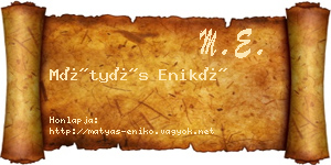 Mátyás Enikő névjegykártya
